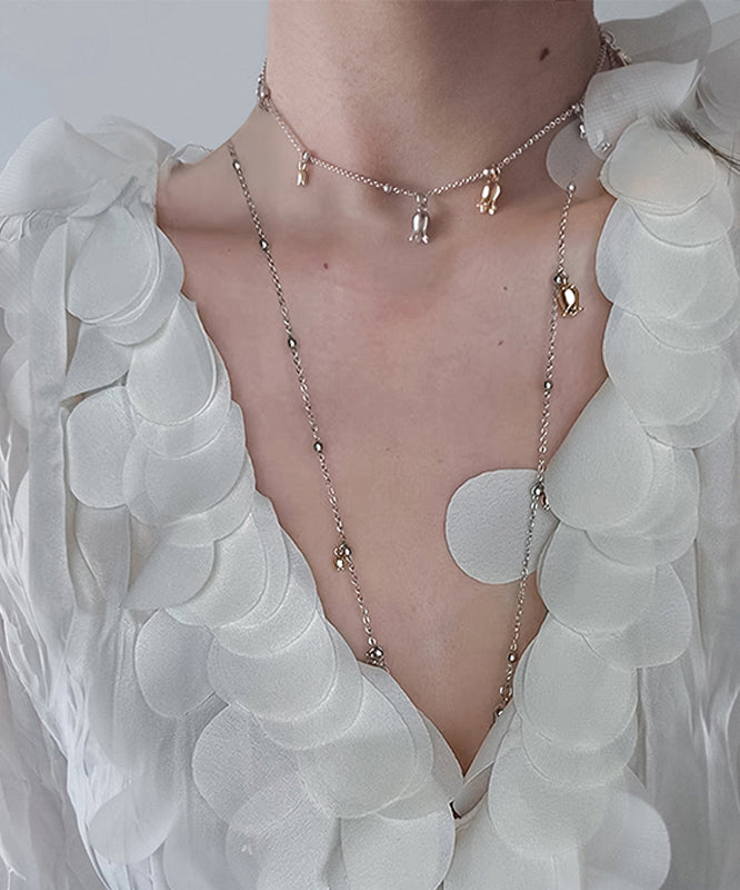 Nouveau collier lariat à pampilles florales en alliage de soie - TrendAura