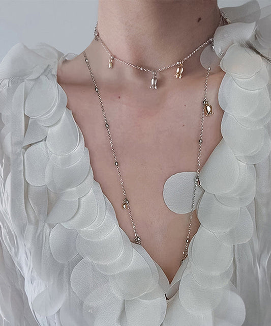 Nouveau collier lariat à pampilles florales en alliage de soie - TrendAura