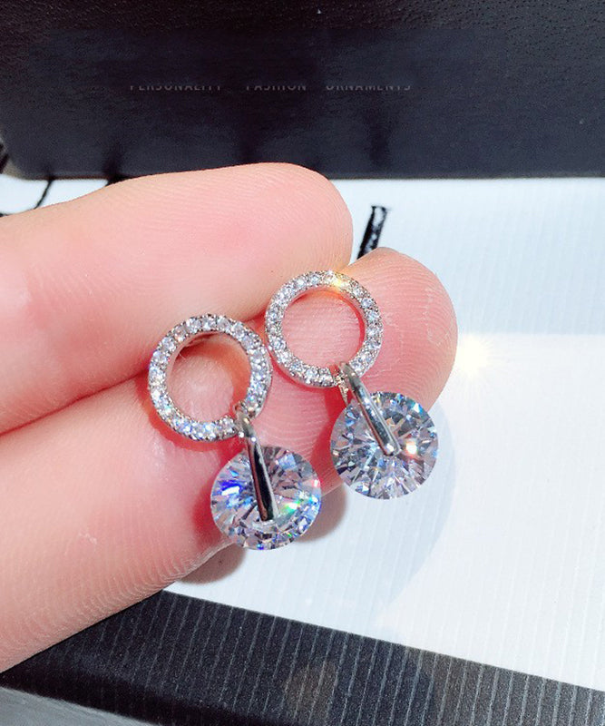 Nouvelles boucles d'oreilles créoles en soie, métal, zircon, œil de chat - TrendAura
