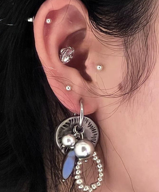 Boucles d'oreilles pendantes en soie, acier inoxydable et résine - TrendAura