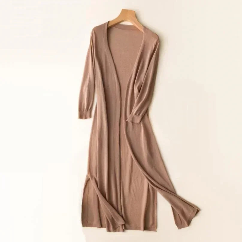 Long Cardigan For Women Open Front Lightweight Knit Cozy Layering For Casual Outfits