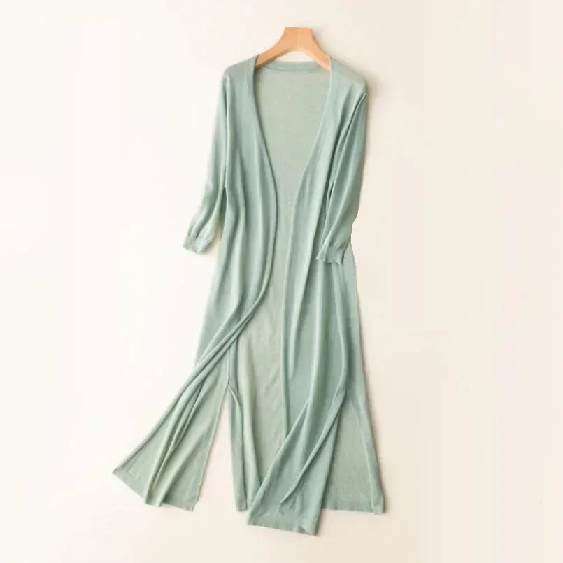 Long Cardigan For Women Open Front Lightweight Knit Cozy Layering For Casual Outfits