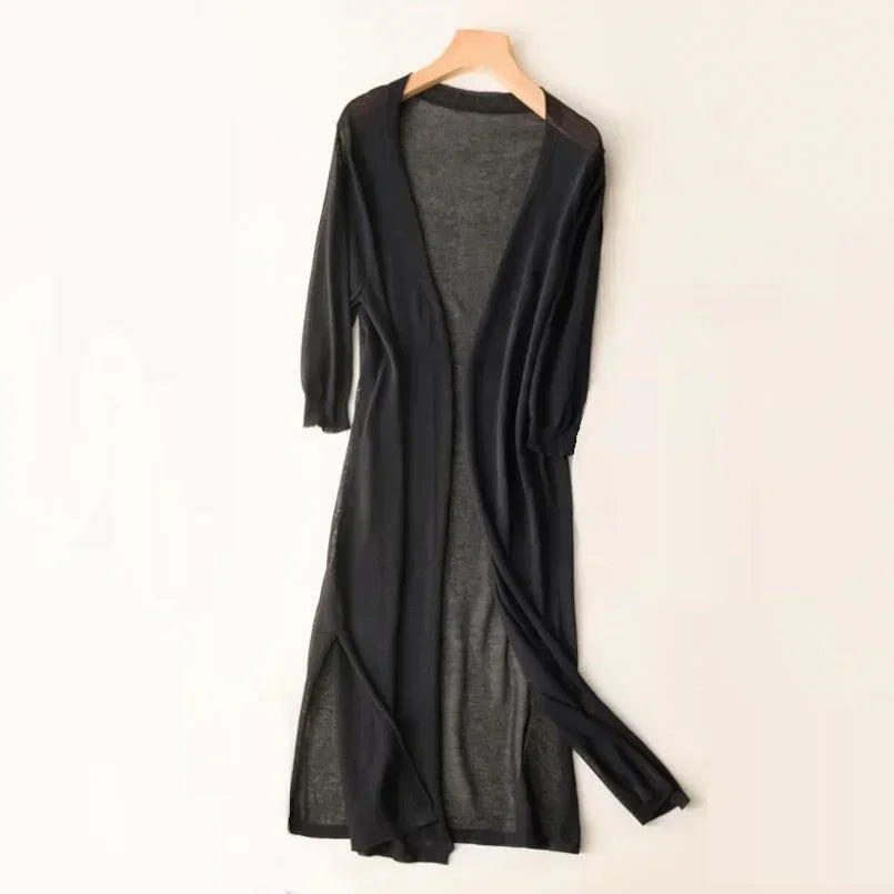 Long Cardigan For Women Open Front Lightweight Knit Cozy Layering For Casual Outfits