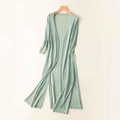 Lightweight Women's Long Knit Cardigan — Summer to Autumn Layering Poncho