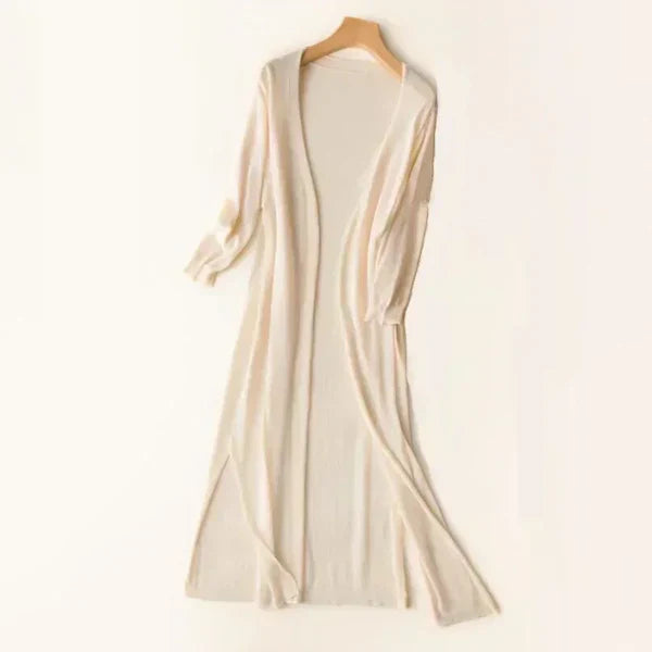 Lightweight Women's Long Knit Cardigan — Summer to Autumn Layering Poncho