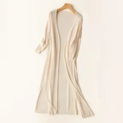 Lightweight Women's Long Knit Cardigan — Summer to Autumn Layering Poncho
