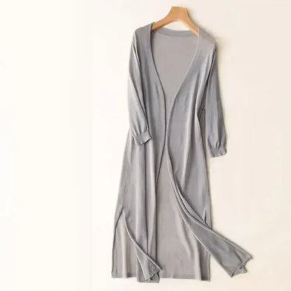 Lightweight Women's Long Knit Cardigan — Summer to Autumn Layering Poncho