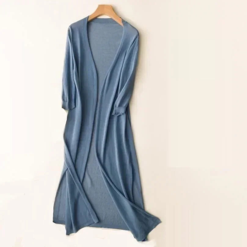 Long Cardigan For Women Open Front Lightweight Knit Cozy Layering For Casual Outfits