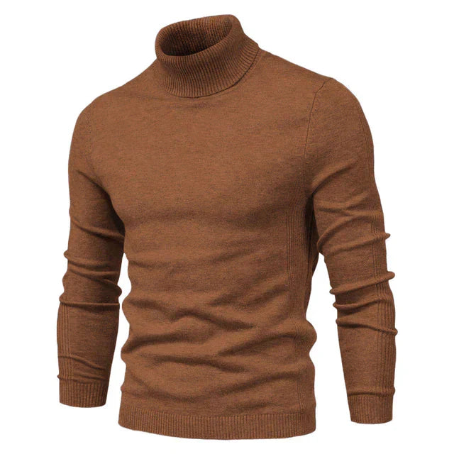 Andrew Warm Knitted High Neck Sweater For Men Cozy Turtleneck Pullover By TrendAura