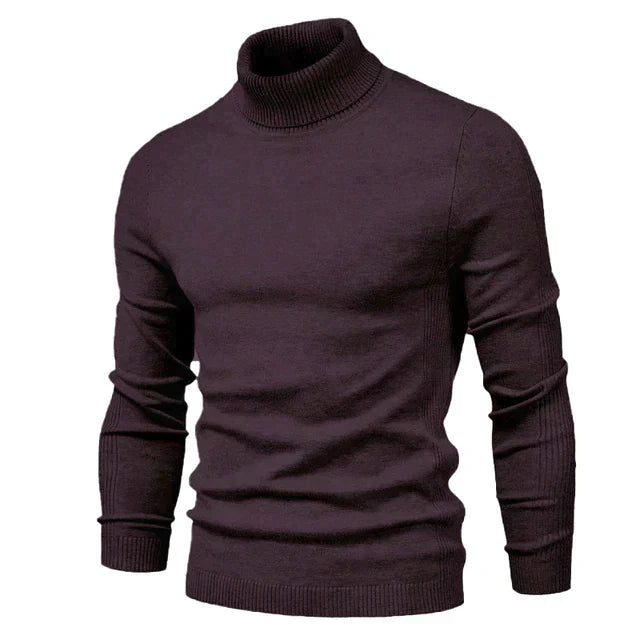 Andrew Warm Knitted High Neck Sweater For Men Cozy Turtleneck Pullover By TrendAura