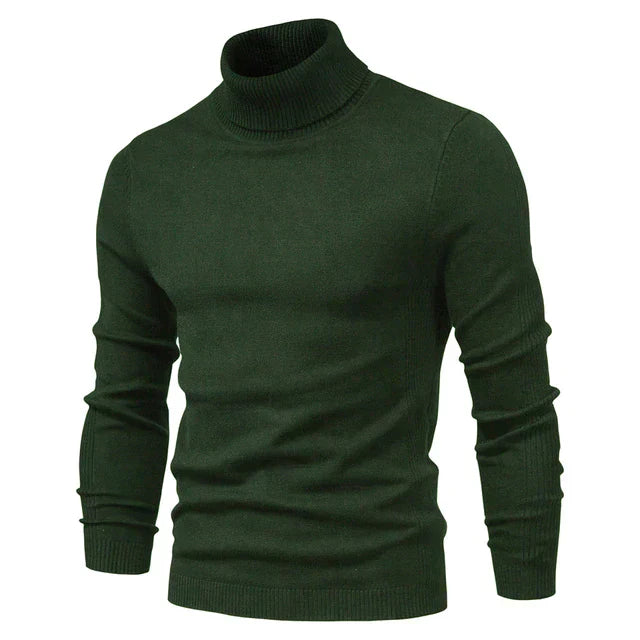 Andrew Warm Knitted High Neck Sweater For Men Cozy Turtleneck Pullover By TrendAura