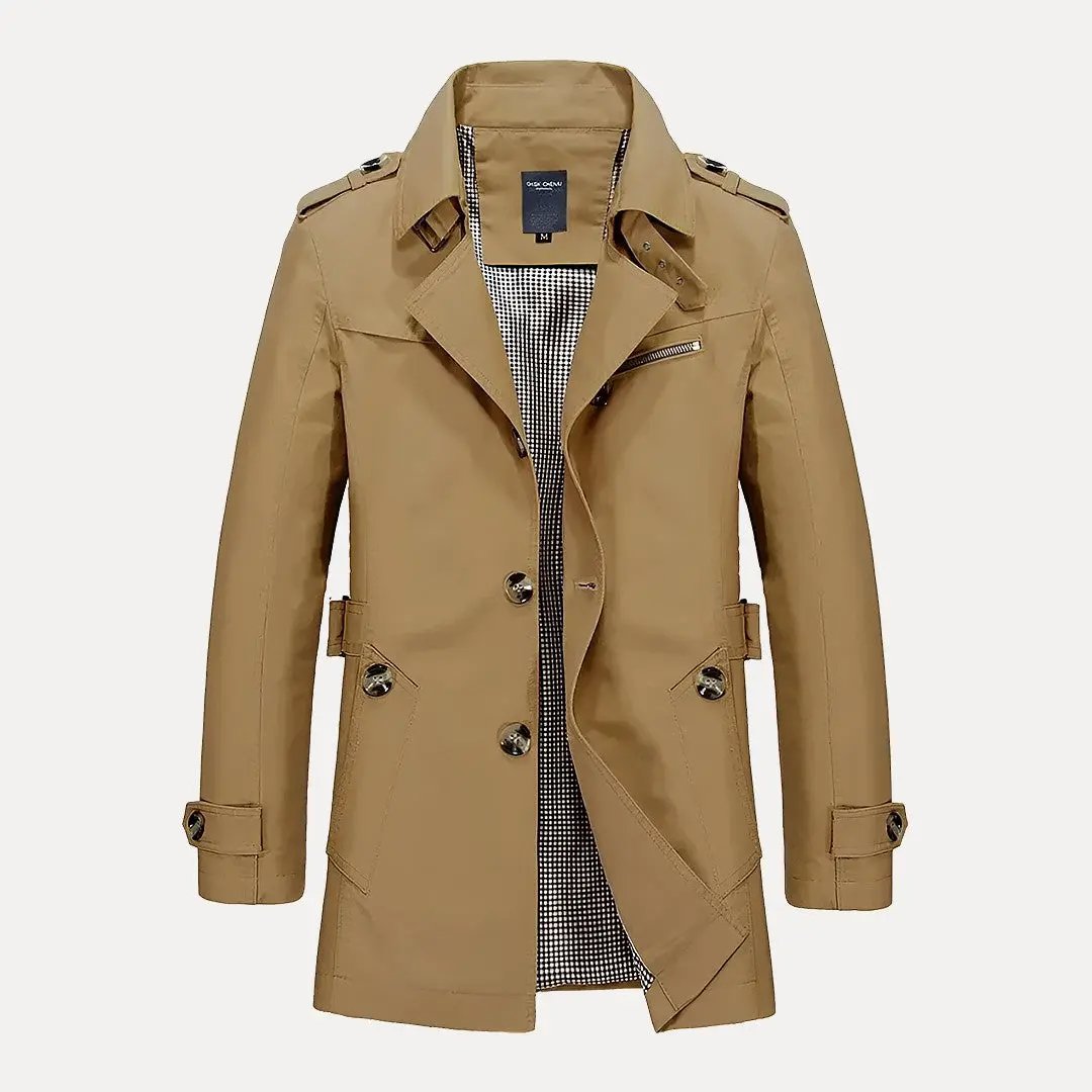 Noah Flip Collar Trench Coat