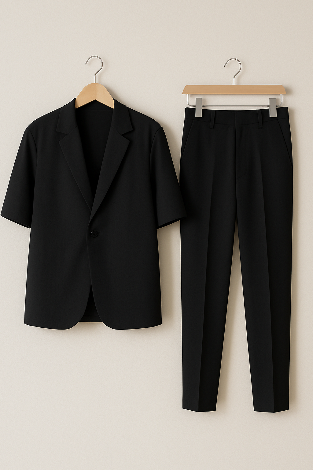 Noah Airy Short Sleeve Blazer And Slim Pants Set For Office Professionals Ideal For Warm Days