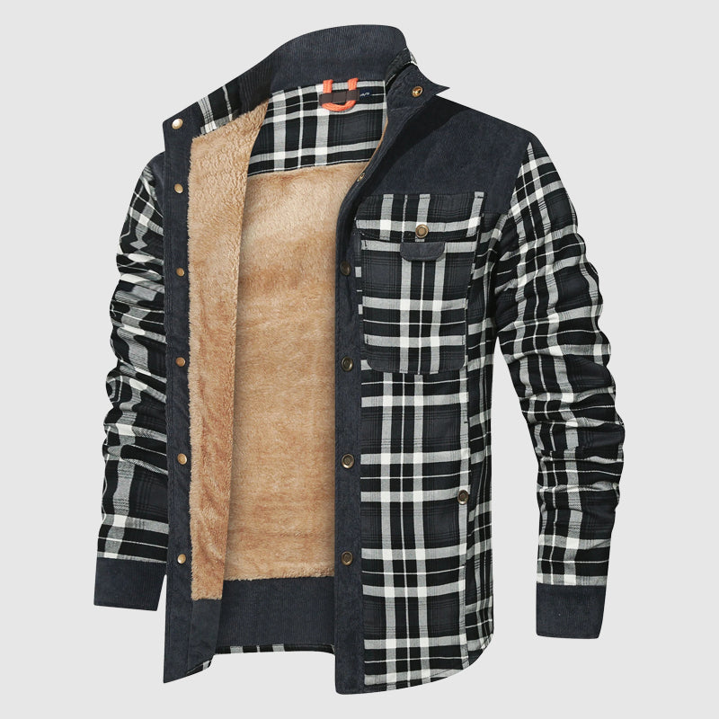 Northwind Plaid Sherpa Outdoor Jacket For Outdoor Enthusiasts With Plush Warm Lining