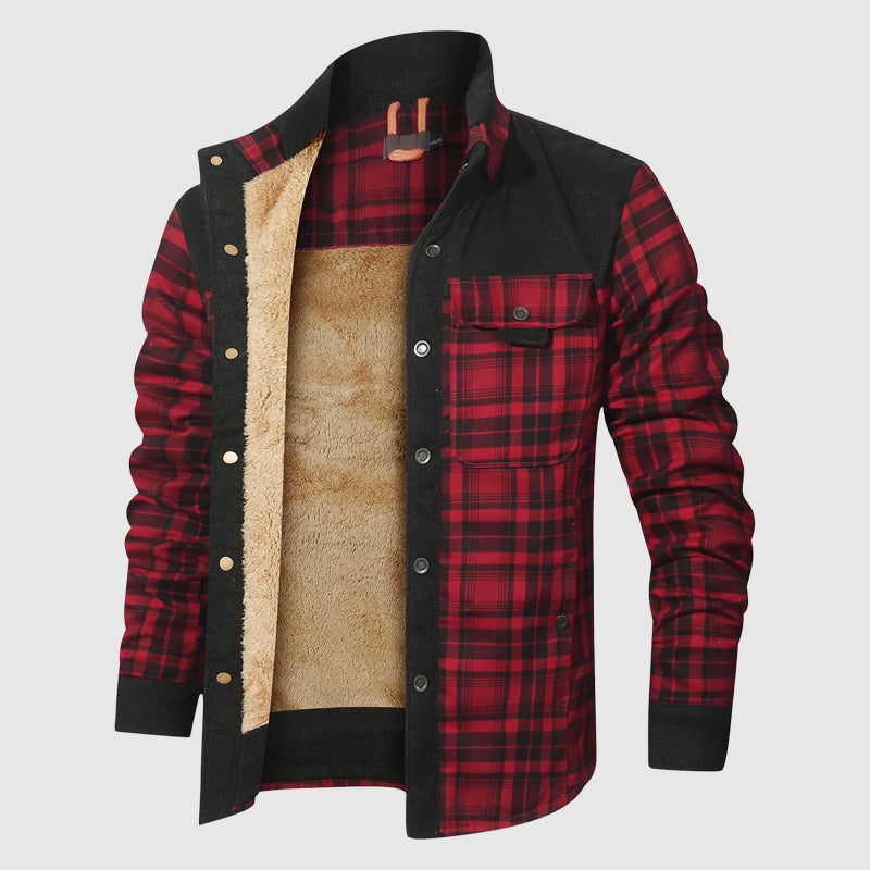 Northwind Plaid Sherpa Outdoor Jacket For Outdoor Enthusiasts With Plush Warm Lining