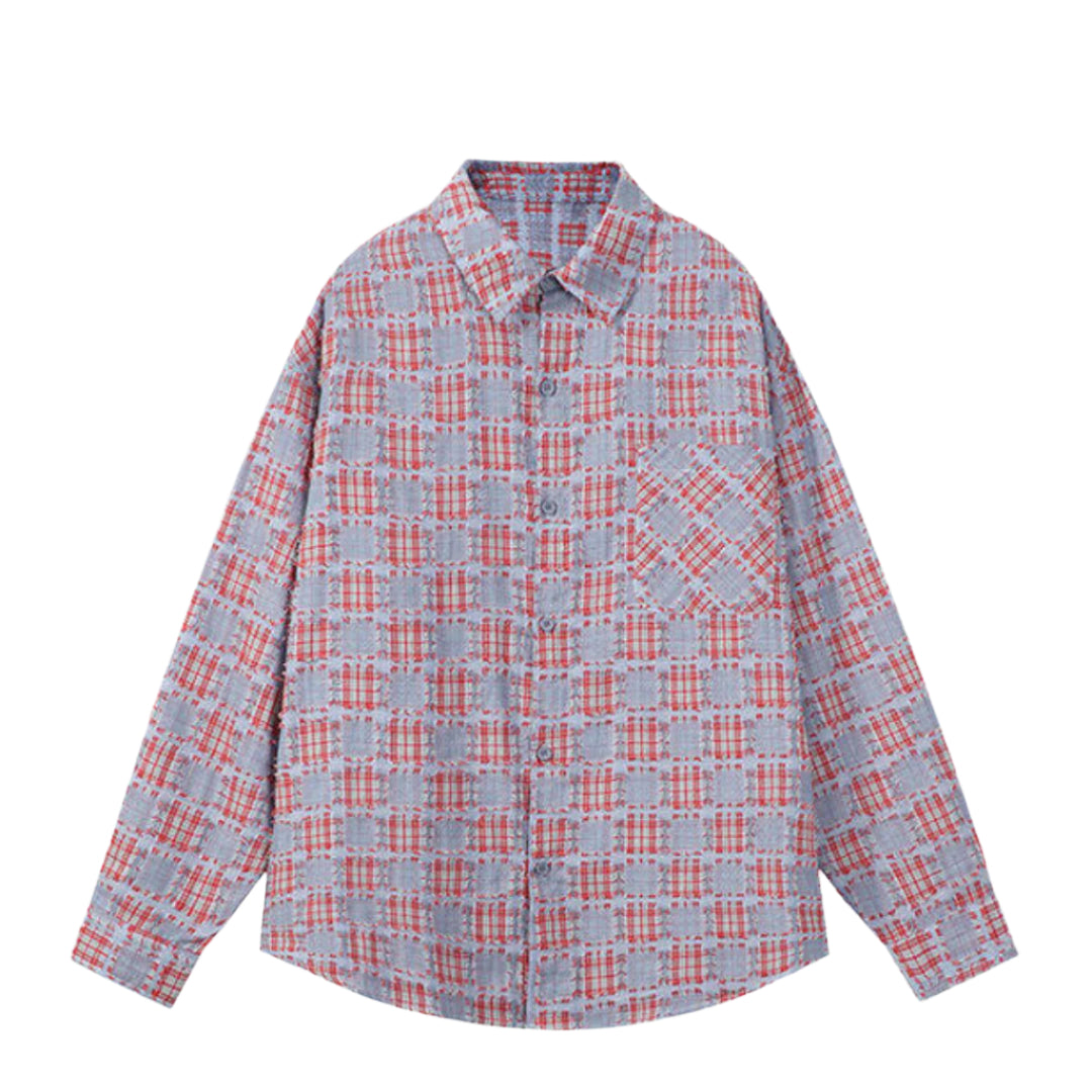 Knot Knit Plaid Overshirt