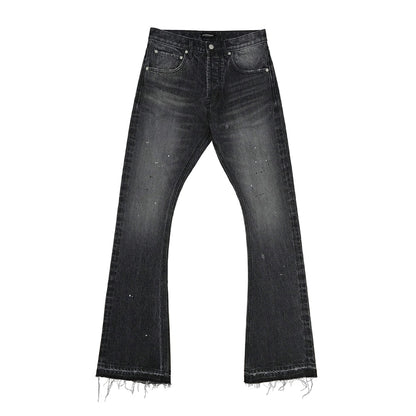 Ink Splashed Flare Denim