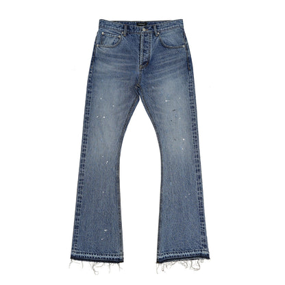 Ink Splashed Flare Denim