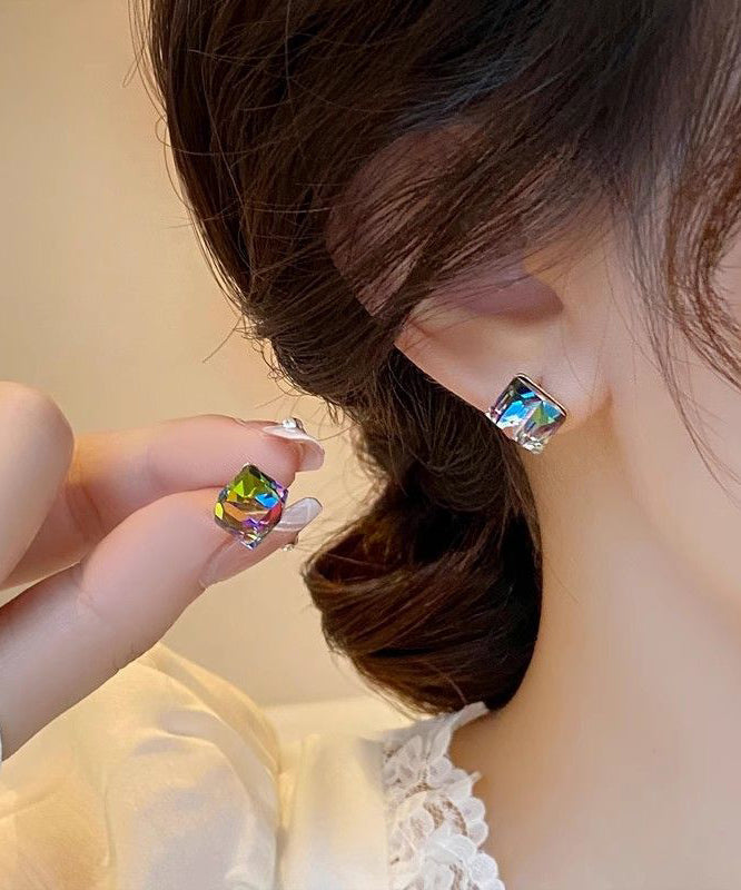 Boucles d'oreilles fantaisie en alliage de cuivre doré et cristal - TrendAura