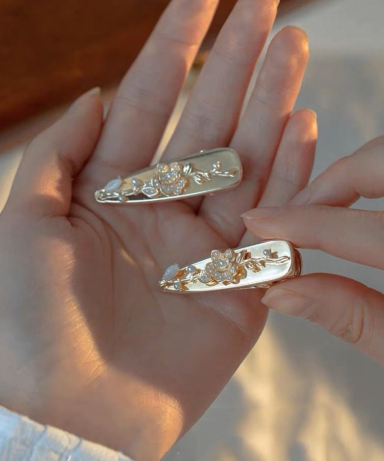 Épingle à cheveux fantaisie en perles dorées et cuivrées - TrendAura