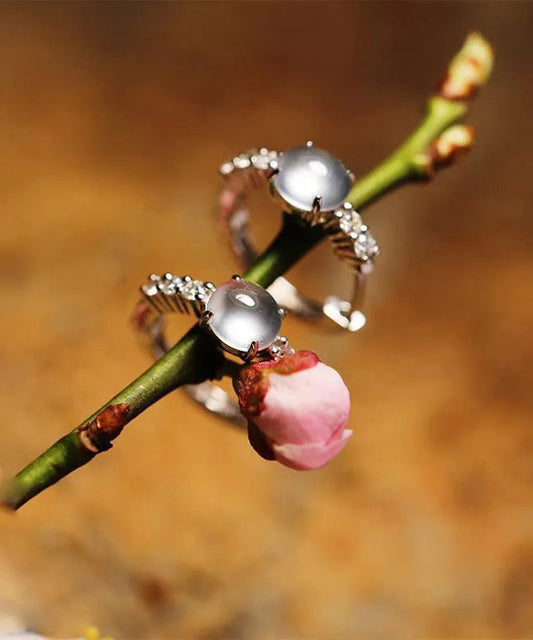Boucles d'oreilles créoles fantaisie en argent sterling avec pierre œil de chat incrustée de soie - TrendAura