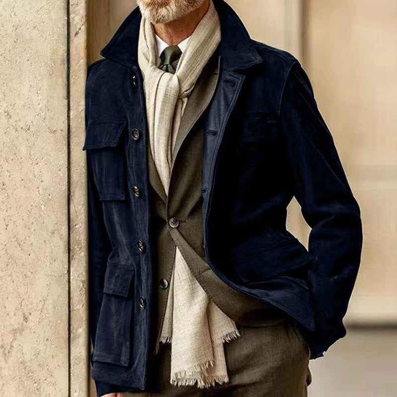Multi Pocket Harness Jacket With Zipper Closure For Men Versatile Vintage Style Practical Utility