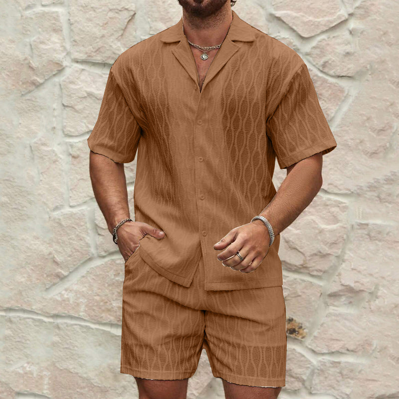 TrendAura Men's Lightweight Cotton Short Sleeve Shirt and Shorts Set, Relaxed Fit, 2-Piece Summer Casual