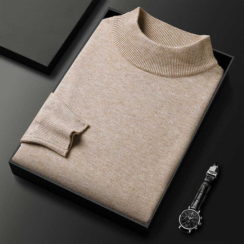 Ryan | Winter knit pullover with half turtleneck