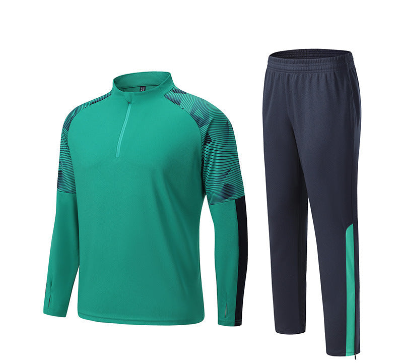 Sport Performance Wear Men's Training Tracksuit Set With Quarter Zip Top And Dynamic Shoulder Detailing