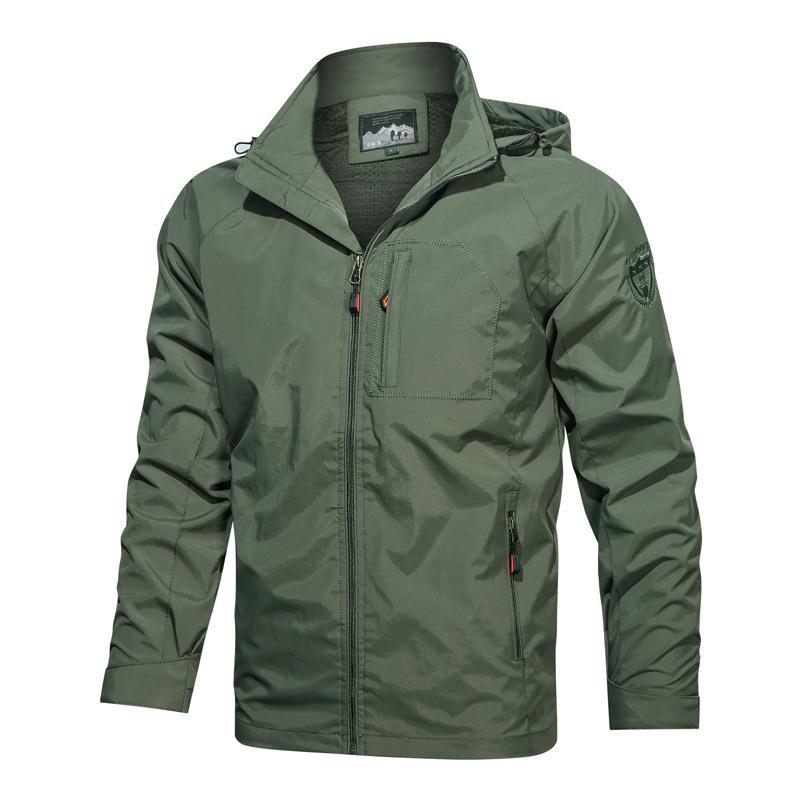 Men's Hooded Jacket Windproof Water Resistant With Zipper Pockets Relaxed Fit Nordisk Flair By TrendAura