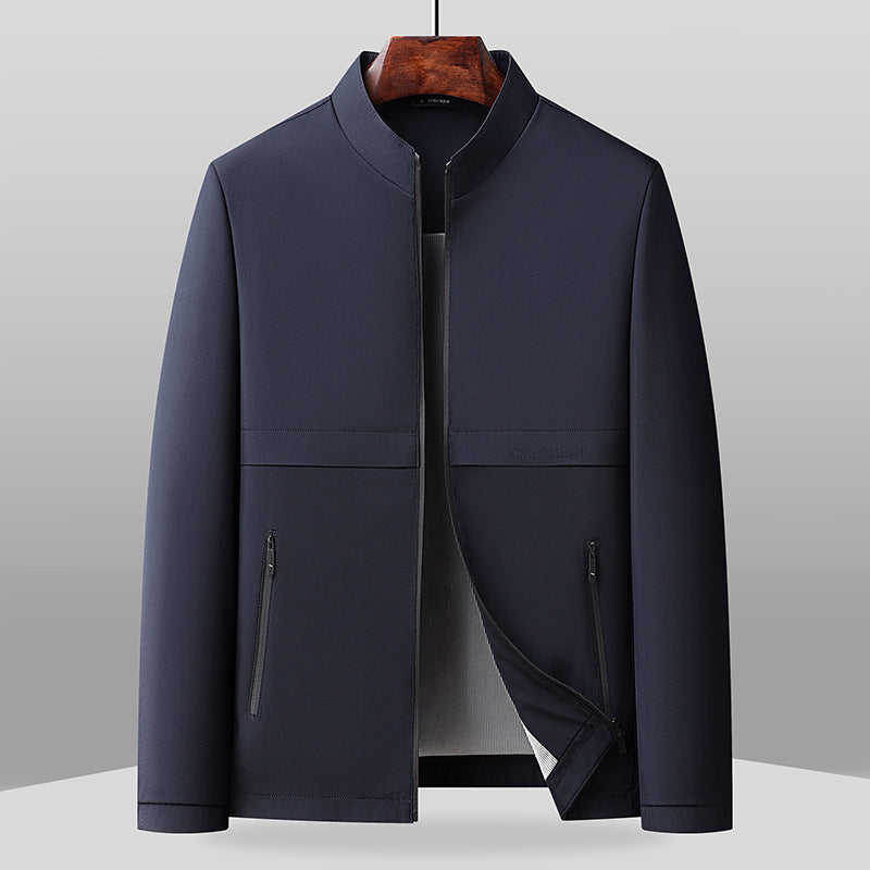 Nordisk Flair Men's Jacket Regular Fit Band Collar Full Zip Zipper Pockets Hip Length By TrendAura