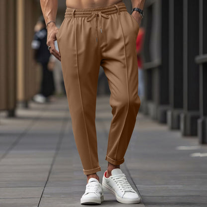 Men's Jogging Pants Cotton Blend Elite Comfort Straight Leg With Elastic Waist Full Length For Workout And Lounge