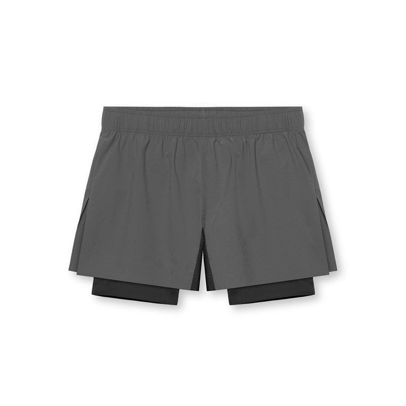 Men's Training Shorts Double Layer Design Compression Breathable Lightweight Performance Shorts