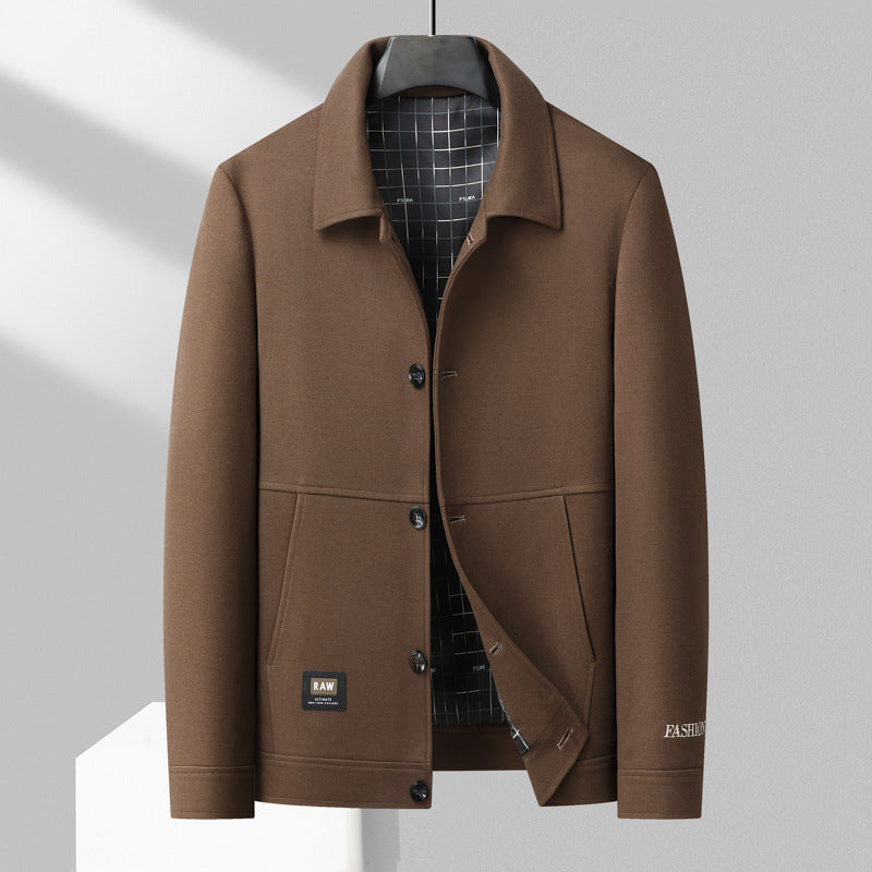 Mens Wool Blend Blazer With Structured Fit Spread Collar Button Closure Lined For Refined Tailoring Nordisk Flair
