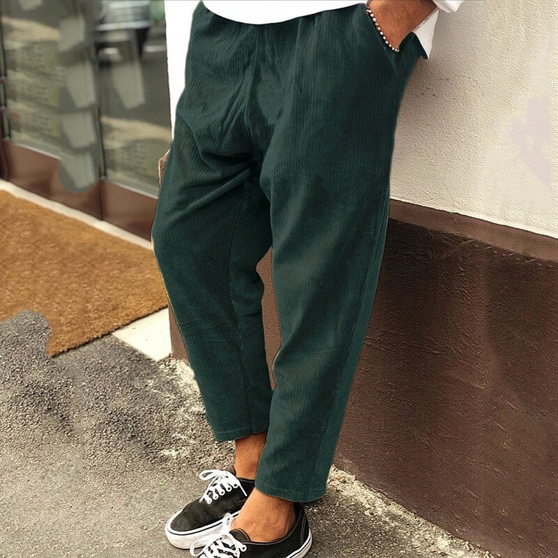 Edward Mens Casual Corduroy Trousers By TrendAura Relaxed Fit All Day Comfort For Everyday Wear