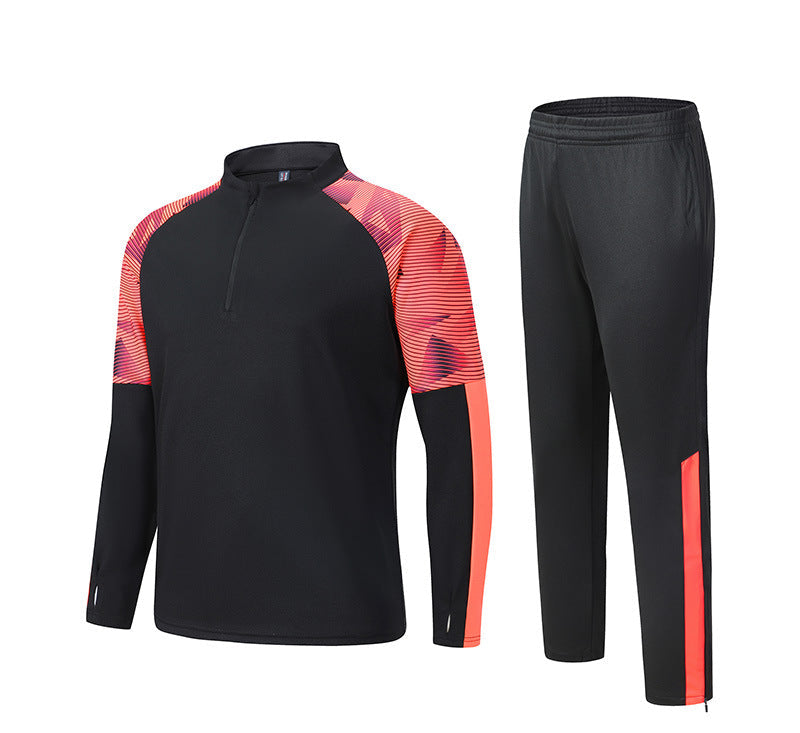 Sport Performance Wear Men's Training Tracksuit Set With Quarter Zip Top And Dynamic Shoulder Detailing