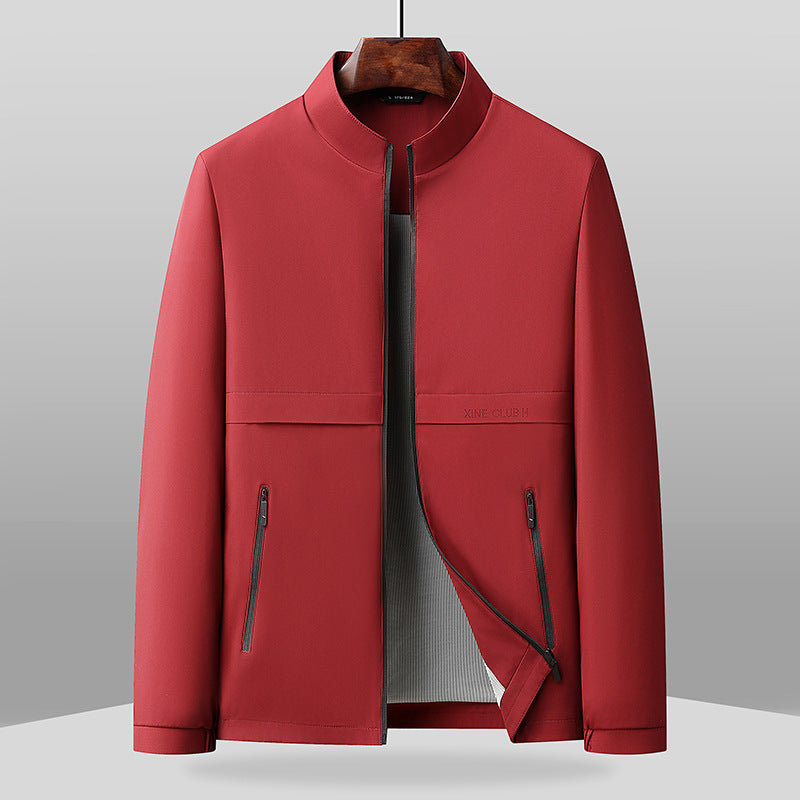 Nordisk Flair Men's Jacket Regular Fit Band Collar Full Zip Zipper Pockets Hip Length By TrendAura
