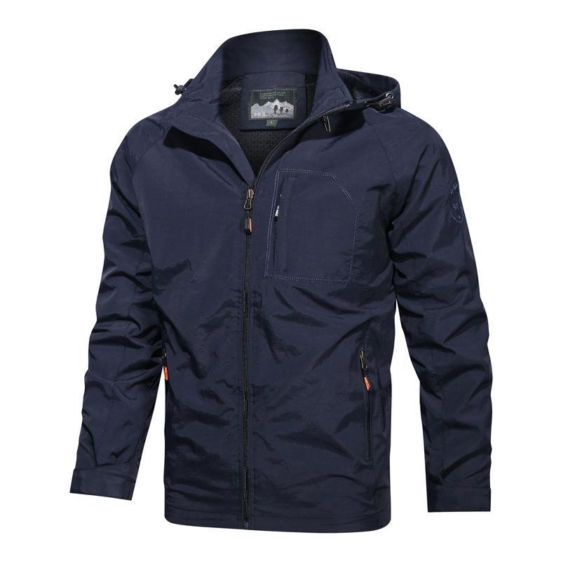 Men's Hooded Jacket Windproof Water Resistant With Zipper Pockets Relaxed Fit Nordisk Flair By TrendAura