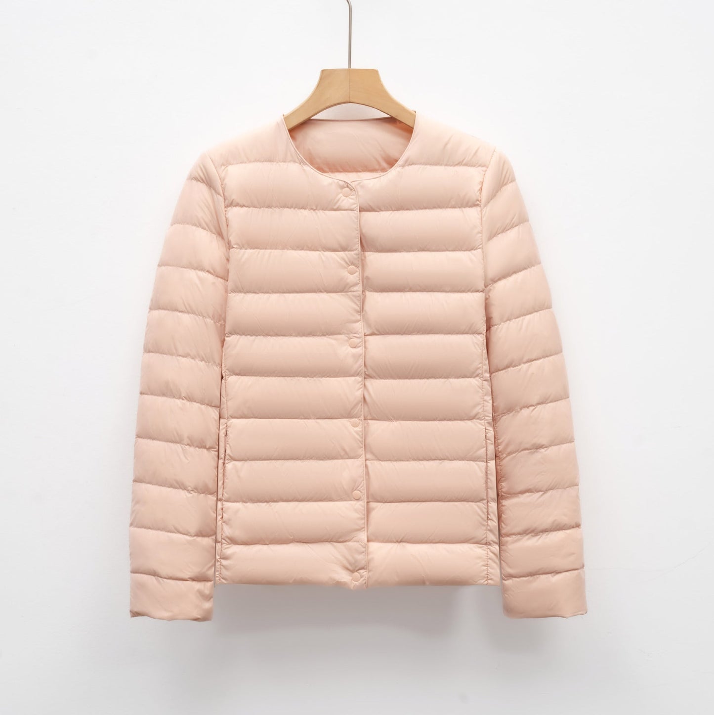 Women’s Down Jacket – Slim Fit – Lightweight Quilted – Snap Front – Hip Length