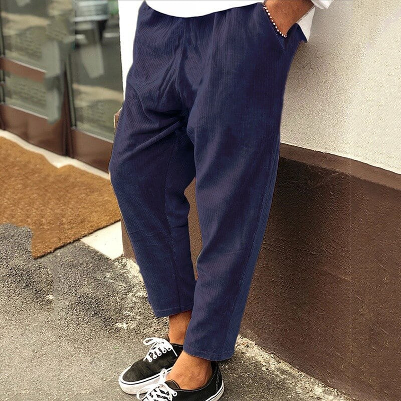 Max Men's Corduroy Pants Comfortable Regular Fit for Everyday Wear and City Walks