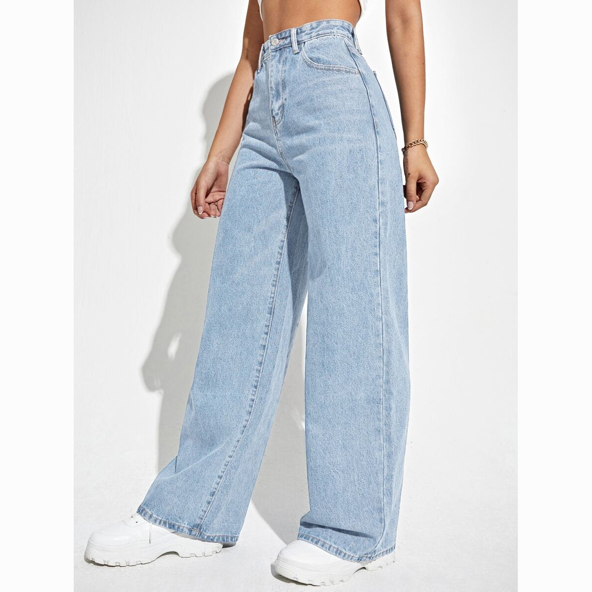 Women’s High Waisted Mum Jeans | Wide Leg