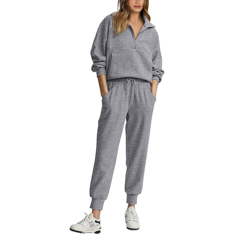 Women’s Relaxed Fit Tracksuit Set | Ribbed Design