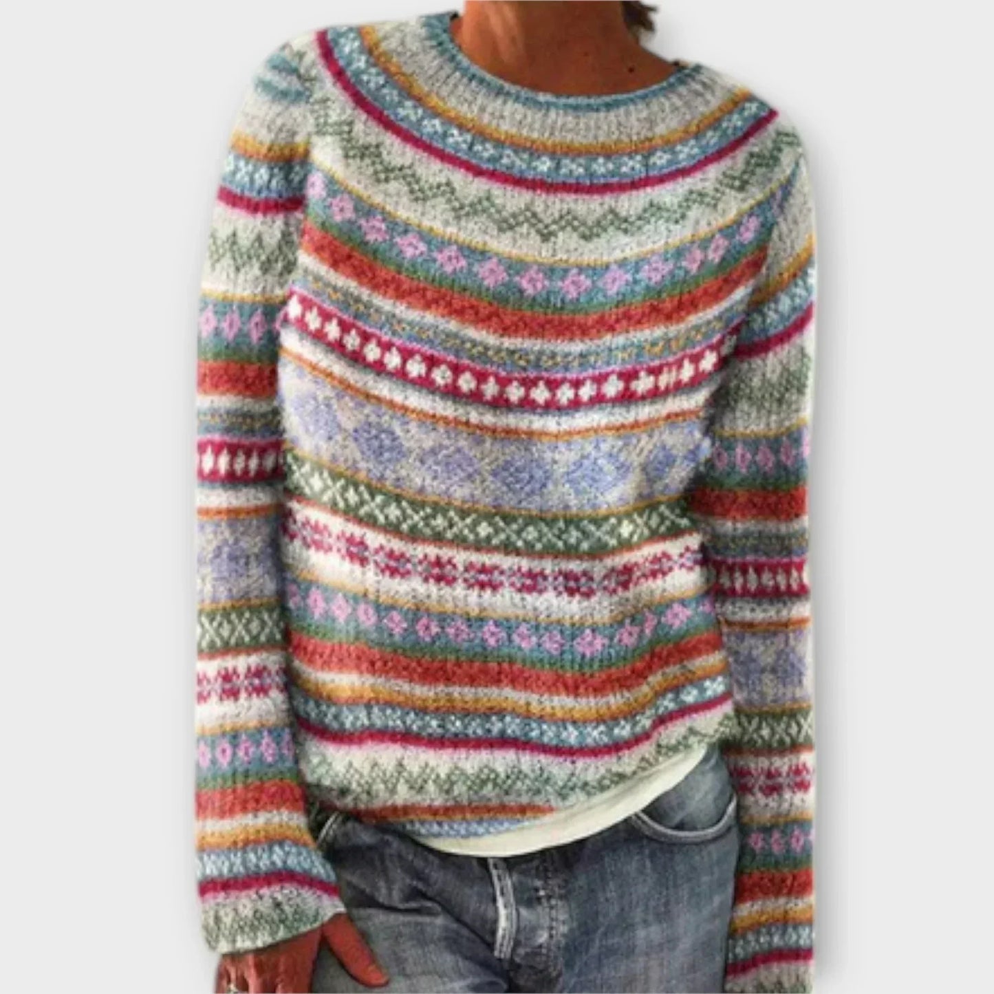 Women's Vintage-Inspired Sweater with Classic Design and Soft Texture
