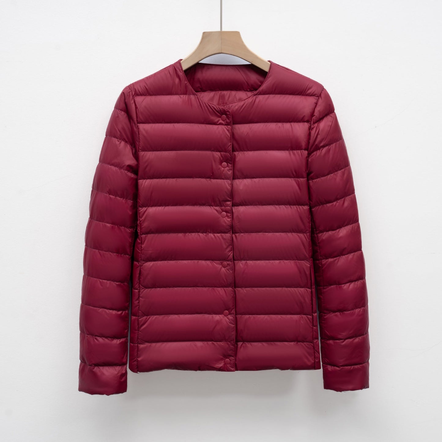Women’s Down Jacket – Slim Fit – Lightweight Quilted – Snap Front – Hip Length