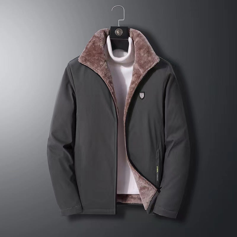 Men's Parka Jacket Water Resistant Faux Fur Lined Hip Length Modern Fit Winter Coat