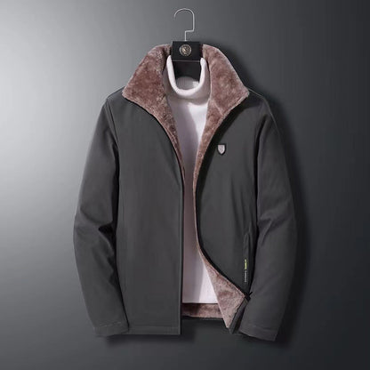 Men's Parka Jacket Water Resistant Faux Fur Lined Hip Length Modern Fit Winter Coat
