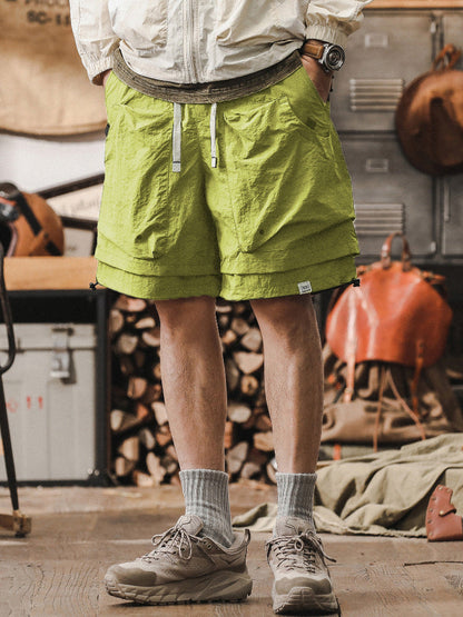 Men's Cargo Shorts Relaxed Fit Quick Dry Mesh Pocket Adjustable Waist For Outdoor Performance