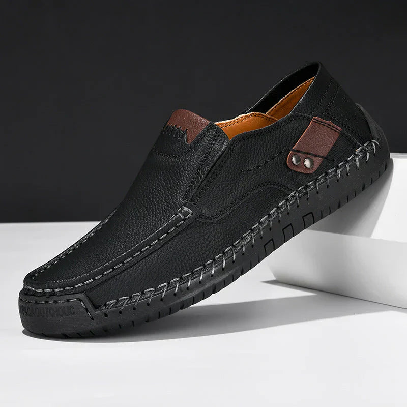 Gentlemans Trail Walkers Leather Shoes With Non Slip Soles For Men All Day Comfort Rugged Style