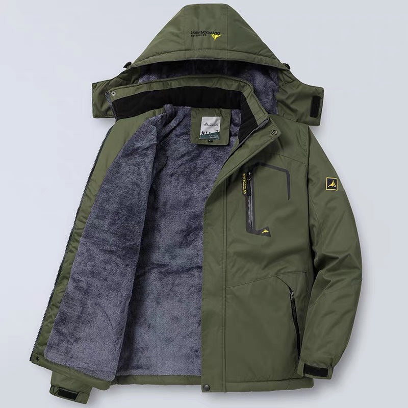 Mens Waterproof Hooded Jacket Regular Fit Wind Resistant With Zip Pockets Nordisk Flair