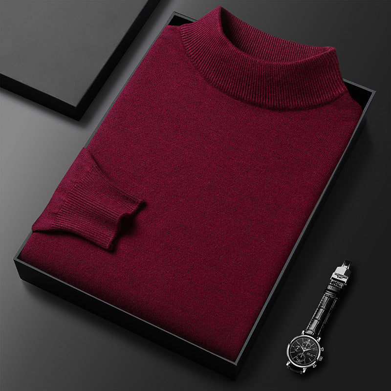 Ryan | Winter knit pullover with half turtleneck